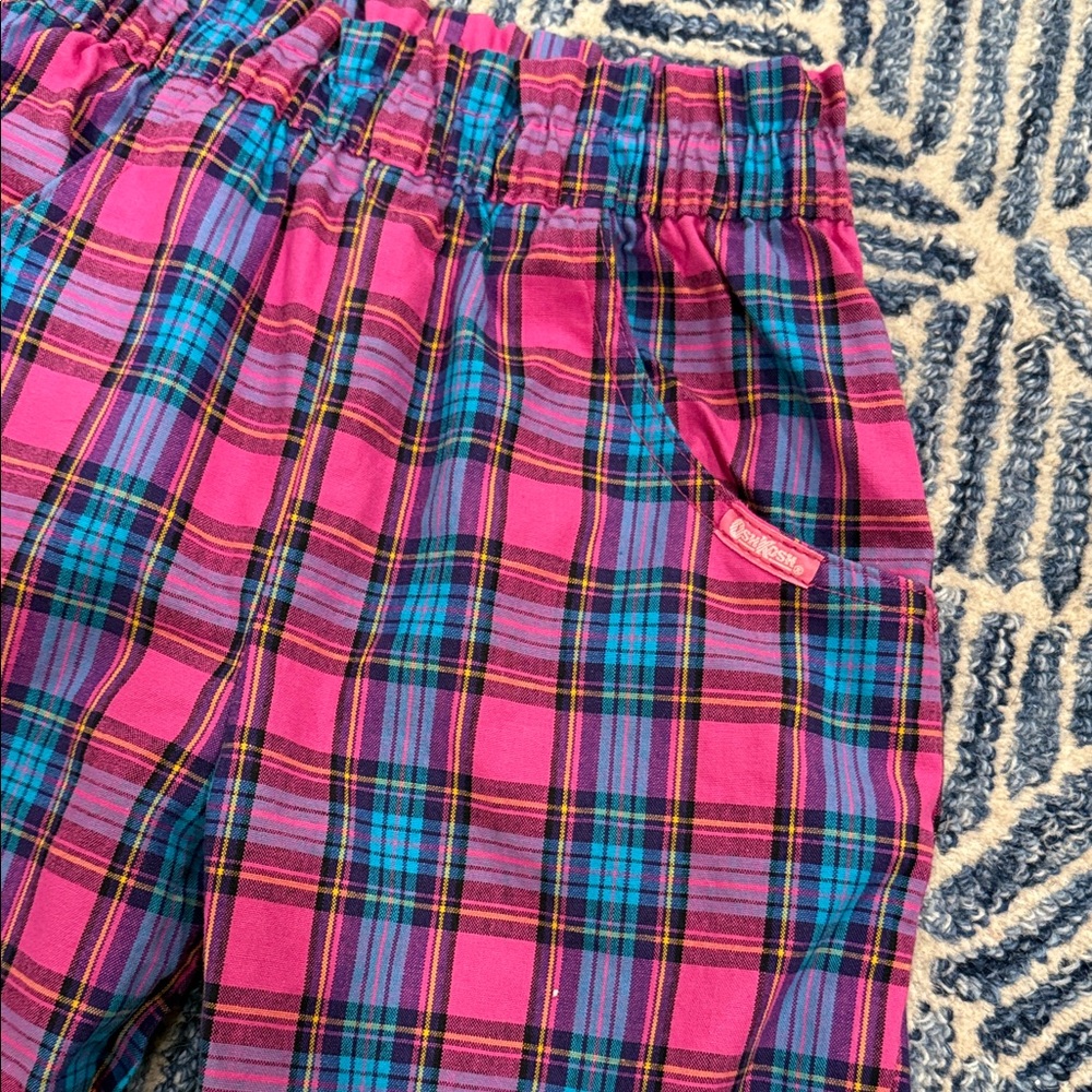 Vintage Oshkosh Plaid Pull on Pants - Size 6